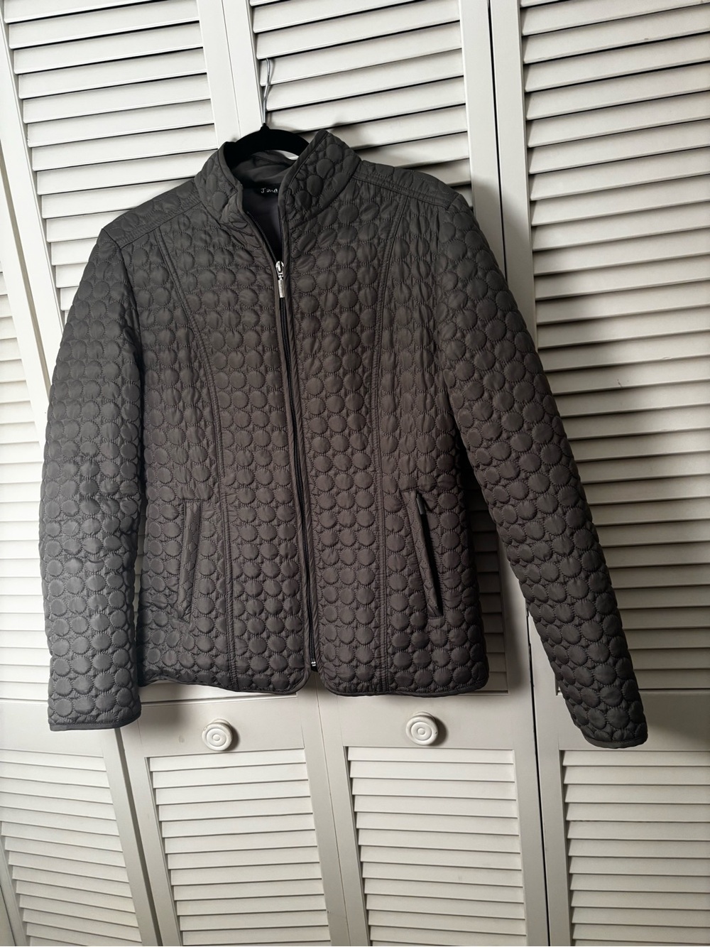 Jane Ashley Light Gray-Green Quilted Jacket